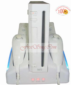 Picture of FirstSing FS19137 4 in 1 Dock Power Station and 2X Rechargeable Battery for Wii Console