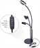3 in 1 Desktop Lazy Bracket with LED Selfie Ring Light and Microphone Holder for Live Stream