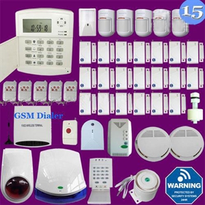Picture of 1 Set 40 Zones LCD Display DIY Install GSM Wireless Home Security Burglar Alarm System