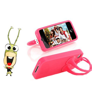 Image de FS09244 Grasshopper Silicone Case Stand Holder for iPhone 4 4S 