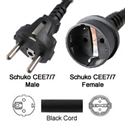 FS33022 Power Extension Cord Schuko CEE7/7 Male Connecto to Schuko CEE7/7 Female 25 Feet 16a/250v 