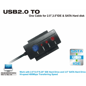 Изображение FS33042 USB 2.0 to One Calbe for IDE and SATA 2.5 3.5 Hard Drive
