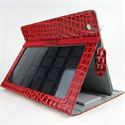 FS00164 for iPad 3 Solar Charger Case 4000mAh Crocodile Pattem Genuine Leather