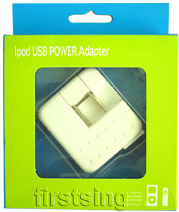 Изображение FirstSing  IPOD059  USB Power Adaptor with 100-240V/50-60Hz Input Voltage  for   iPod 