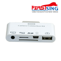 FirstSing FS00114 5 in 1 Camera Connection Kit, AV to TV Audio/Video Adapter, MicroSD/SD/SDHC Card & USB Reader, Sync & charge Mini USB slot For Apple iPad, iPad 2