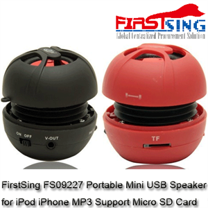 Image de FirstSing FS09228 Portable Mini USB Speaker for iPod iPhone MP3 Support Micro SD Card