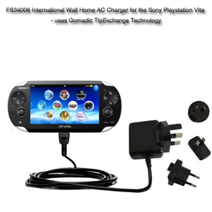 FirstSing FS34006 International Wall Home AC Charger for the Sony Playstation Vita - uses Gomadic TipExchange Technology