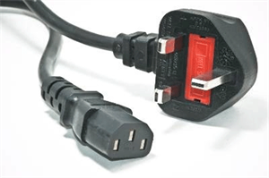 Picture of FirstSing FS33007 United Kingdom Power Cable. C13 Connector To Type G Male 6 Ft