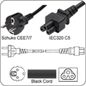 FirstSing FS33009 European Power Cable C5 Connector To Type F Male 6 Ft の画像