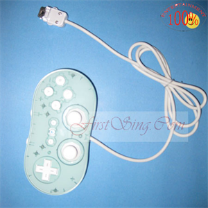 FirstSing FS19201 Transparent Light Blue Classic Controller for Wii