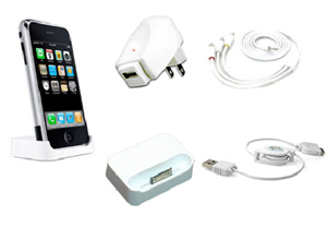 FirstSing FS21086 4in1 Dock and AV Cable and USB Charger for iPhone 3G&iPhone  の画像