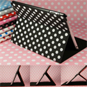 FS00139 Polka Dots Smart Magnetic PU Leather Case Cover Stand for iPad 2 の画像