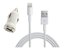 FS09345 USB Charging Data Transmission Flat Cable + Car Charger for iPhone 5 / iPad Mini の画像