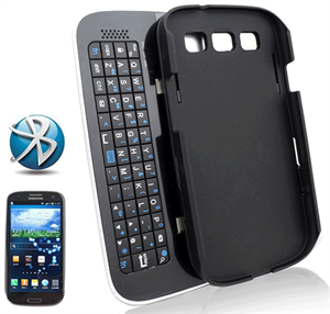 Picture of FirstSing Multifunction Bluetooth Keyboard Case Sliding Function + Standing Function + Backlight Function + 12 Button Specially Designed for Samsung Galaxy i9500 S4 