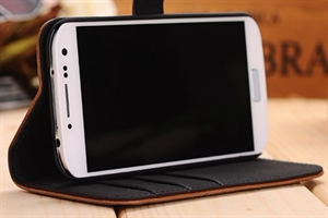 Firstsing for Samsung Galaxy S 4 GT-I9500 Android SmartphoneEvecase Leather Wallet Case の画像