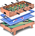 Multi Game Table, 4 in 1 32inch Combo Mini Game Table Top w/Soccer, Slide Hockey, Billiard, Table Tennis, Perfect for Game Room, Arcades, Family Night, Wood Foosball Game Table Top w/Footballs の画像