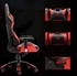 Изображение Гоночное кресло с высокой спинкой Ковш из искусственной кожи, компьютерный поворотный офисный стул, подголовник и поясничная поддержка
