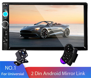 Изображение Автомобильное радио 2 din 7 ″ HD Авторадио Мультимедийный проигрыватель 2DIN Сенсорный экран Автозвук Автомобильная стереосистема MP5 Bluetooth USB TF FM-камера