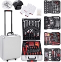 Image de Valise multi outils 949 pièces Noir Boite à Outils Coffre en Acier Chromé Vanadium et Trolley