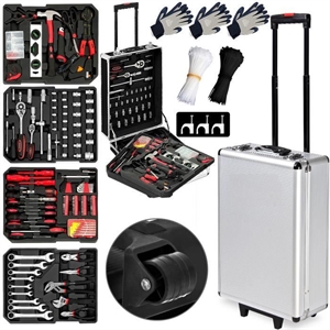 Tool Case 899 Pieces Telescopic Handle Tool Case with Wheels