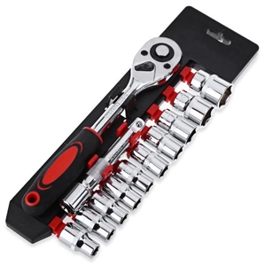 12pcs 1/4-Inch (6.3MM) Socket Set Ratchet Wrench Extension Shank Combo Tools for Car Repair の画像