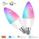 Изображение 5W WIFI LED E14 Smart WLAN Lamp, C37 RGB заменяет 40W, 470Lm, LED Smart Bulb, управление через приложение Tuya Smart Life, пакет