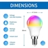 Image de 6W WIFI E14 Smart WLAN LED Lamp, G45 RGB Bulb Replaces 40W, Smart LED Bulb, Controllable via Tuya Smart Life APP, Pack