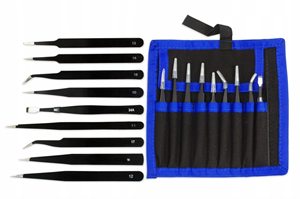 9 Piece Tweezers Metal Teethes Set