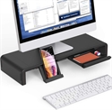 Foldable Monitor Stand Riser Computer Laptop Shelf with Organizer Drawer