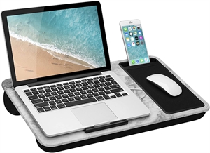 Изображение Home Office Kneeling Table with Device Tray Mouse Pad and Phone Holder