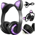 Image de Wireless Bluetooth LED Headphones Cat Ears Long Standby Time Headset with Built-in Microphone