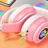 Foldable Bluetooth Earphones Colorful LED RGB Kids Headphones Cat Ears