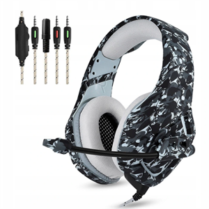 Изображение Gaming Headphones Camouflag 3.5 mm Stereo with Microphone Mute In-line for PS4 Xbox One PC Mac iPad Tablet Smartphone