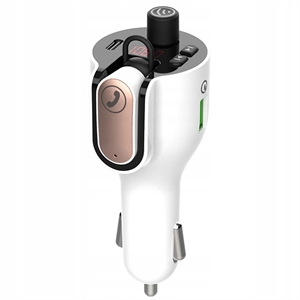 Picture of 3 in 1 Car Charger with FM Transmitter Bluetooth Headset