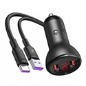 45W Fast USB Car Charger with QC 3.0 USB Cable