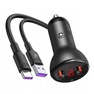 Изображение 45W Fast USB Car Charger with QC 3.0 USB Cable