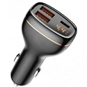 60W 3 Port Digital Display QC4.0 Type-c PD Car Fast Charger