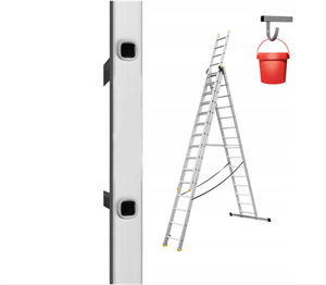 Aluminum Ladder 3x15 for Stairs 150 kg + Hook