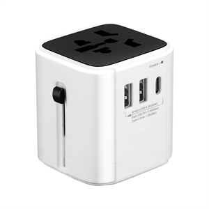 HobbyTech Universal Power Adapter Plug with 2 USB Ports Travel Supply Type-C