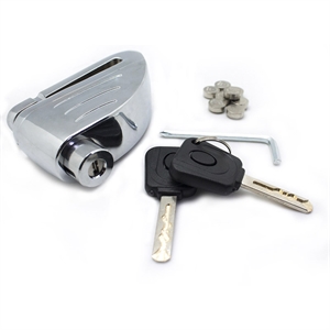 Изображение Chrome Clamp Motorcycle Anti-theft Padlock with Alarm and key with light