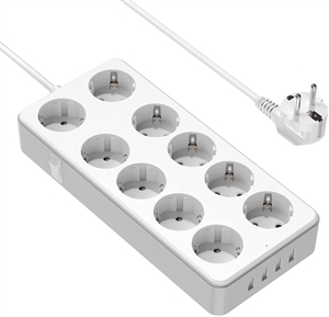 Image de HOBBYTECH 10 Way Multi-Socket with 4 USB PD 30W Quick Charge 14 in 1 desktop household multi socket board with Switch Wall Mounted Table Socket