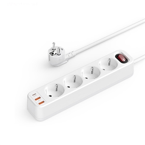 Изображение HOBBYTECH 4 Outlet Power Power Strip EU Plug Wall Socket with PD 20W QC3.0 USB Fast Charging Power Strip