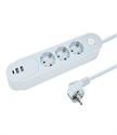 Image de Power Strip EU Plug with Switch 3 Outlets 18W USB Fast Charging Wall Socket