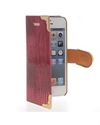 Luxury Chrome Crocodile Skin Flip Leather Wallet Card Pouch Case Cover For Apple iPhone 5 5G 5S Red の画像
