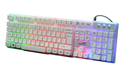 Firstsing Rainbow Backlit Metal USB Wired Multimedia Gaming keyboard 104 Keys Waterproof