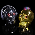 Firstsing Halloween Fashion Mini Skull Flash Light Portable Bluetooth Audio Wireless Speaker Headset Holder の画像