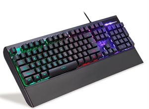 Firstsing 3 color backlight adjustable breathing light USB Wired Waterproof Multimedia Mechanical feel Gaming Keyboard の画像