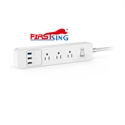 Firstsing Surge protector Power Strip Switched Socket 3 AC Sockets with Quick Charger 3.0 USB ports Travel Adapter