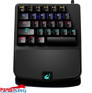Picture of FirstSing K9 28 Keys Wired Mixed Light Ergonomic PC Single Hand Gaming Mechanical Keyboard