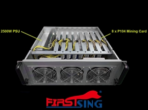 Firstsing GPU Mining with 8pcs Graphics card 4GB DDR4 PCI-E Video Card for RX470 RX480 RX570 RX580 P106 P104 P102